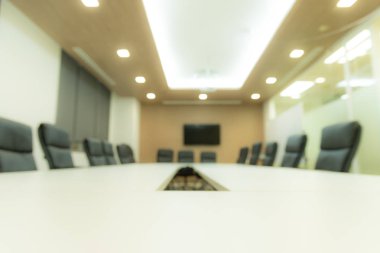 Konferans ve toplantı odası ve bulanıklık arka plan ile siyah kanepe.