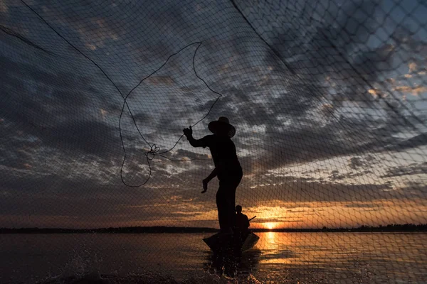 Wanon Niwat Bölge Sakon Nakhon Kuzeydoğu Tayland Günbatımı Zamanı Net — Stok fotoğraf