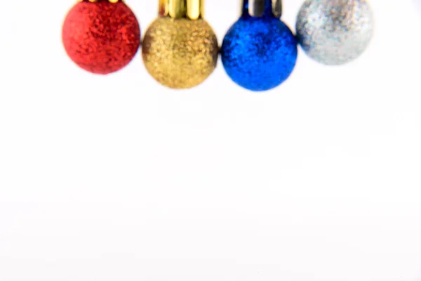 Blurred Christmas Toy Ball Isolated White Background — Stock Photo, Image