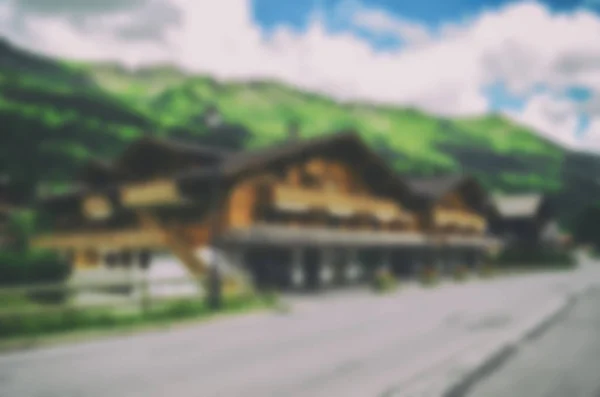 Город Деревня Улице Облачным Небом Вечером Швейцарии Концепция Размытого Фона — стоковое фото