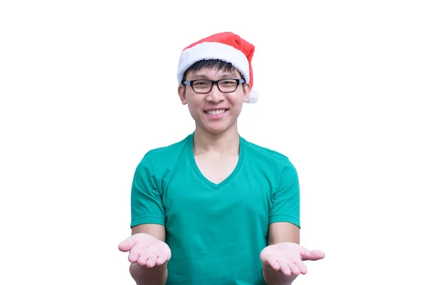 Yeşil Gömlekli Gözlüklü Asyalı Yakışıklı Adam Beyaz Arka Planda Izole — Stok fotoğraf