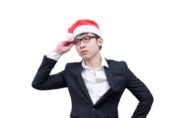 Üzletember Már Gondolt Ötlet Cél Karácsonyi Fesztivál Témák Elszigetelt Fehér — Stock Fotó