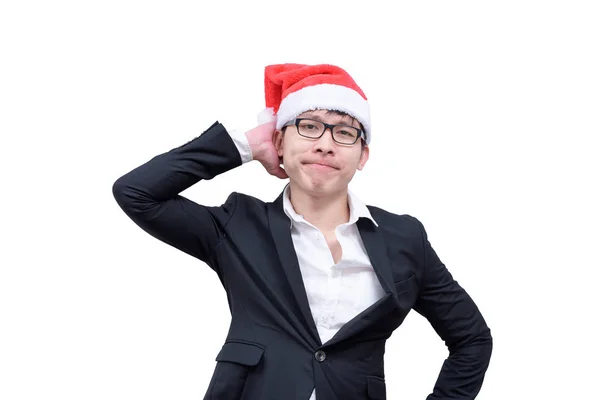 Business Man Has Thinking New Idea Target Christmas Festival Themes — Stock Photo, Image