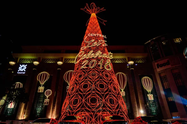 Editorial Central Chidlom Bangkok City Tailândia Dez 2017 Árvore Natal — Fotografia de Stock