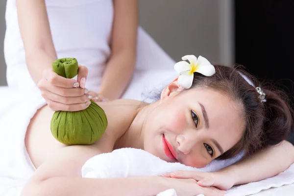 Portrait of beautiful asian people with close up view and close up eyes and having hand massage in spa salon. Beauty, healthy, spa and relaxation concept.