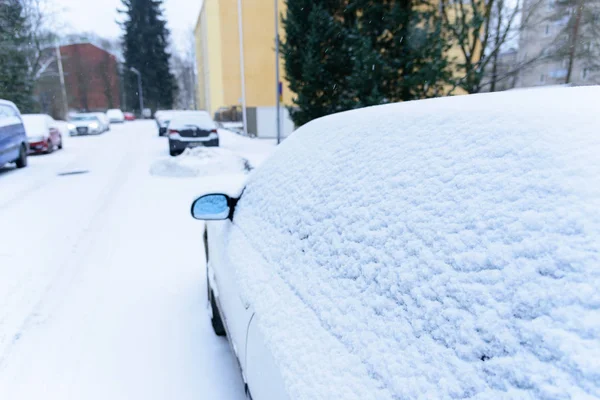 Finlandiya Helsinki Kış Mevsiminde Köydeki Bina Ağaç — Stok fotoğraf