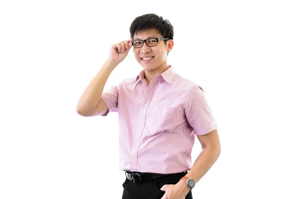 Asian young businessman has standing and planning for business g — Stock Photo, Image