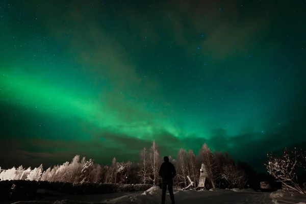 Folk har sett norrskenet Aurora Borealis på Kuukiu — Stockfoto