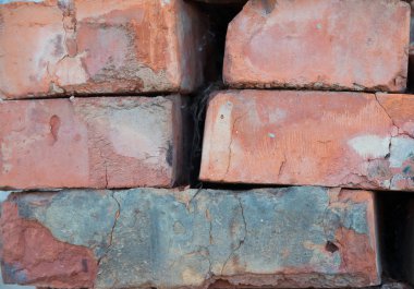 Eski vintage kırmızı ve gri tuğla ayrıntılı doku