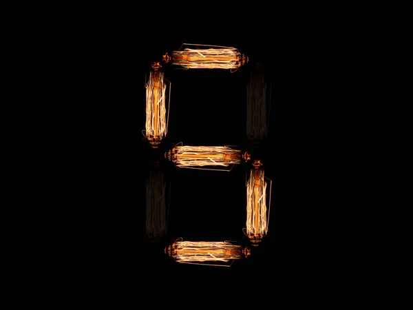 English alphabet S made of light bulb spires — Stock Photo, Image