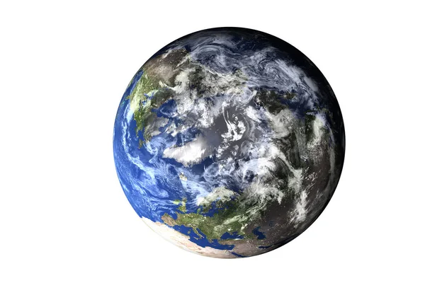 Bolygó Föld felső oldalán elszigetelt napenergia-rendszer. Ez a kép a Nasa berendezett elemei. — Stock Fotó