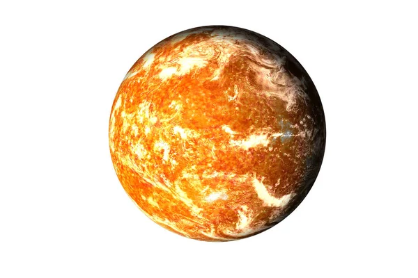 Planeet met het branden van magmatische oppervlak en gas sfeer geïsoleerd — Stockfoto