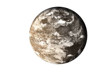 Karanlık rock ölü gezegen üzerinde beyaz izole uzayda bir atmosfere sahip.