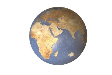 Kuraklık Planet Earth Güneş izole sistemi. Nasa tarafından döşenmiş bu görüntü unsurları.