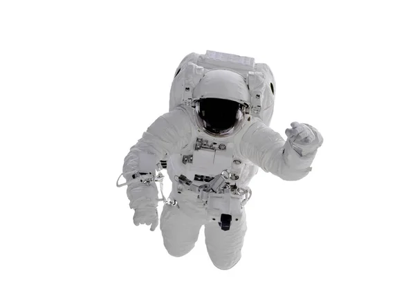 太空宇航员在白色背景被隔绝。这张图片的元素是由美国宇航局提供的 — 图库照片