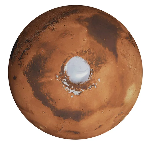 Planeta Marte Polo Norte Isolado — Fotografia de Stock