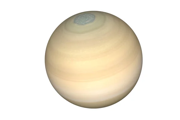 Saturnus planeet van het zonnestelsel geïsoleerd op witte achtergrond. — Stockfoto