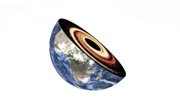 ブラック ホール惑星地球のカット分離 — ストック写真