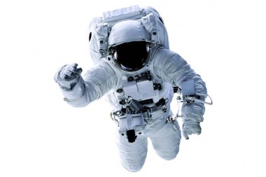 Single space Astronaut with black glas on the helmet clipart