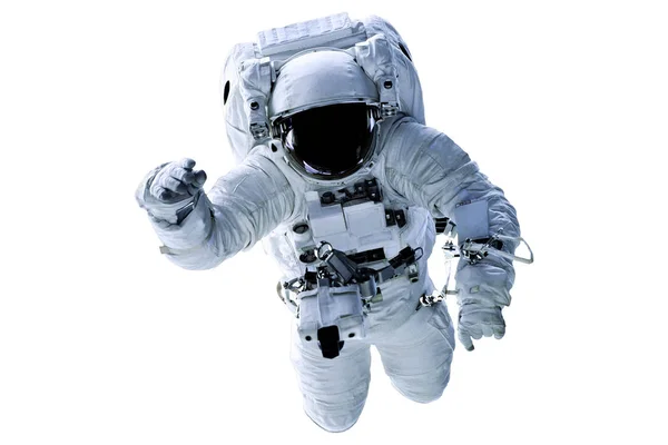 Однопросторовий астронавт з чорним склом на шоломі — стокове фото