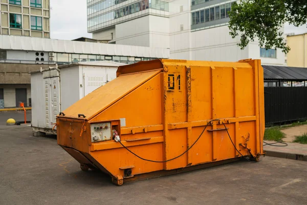 Orange garbage container Royalty Free Stock Images