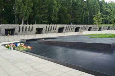 Belarus, Minsk, 14 Temmuz 2019 Khatyn Köyü Anıtı