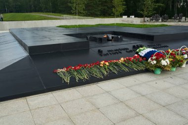 Belarus, Minsk, 14 Temmuz 2019 Khatyn Köyü Anıtı