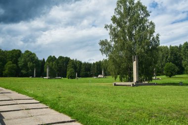 Belarus, Minsk, 14 Temmuz 2019 Khatyn Köyü Anıtı