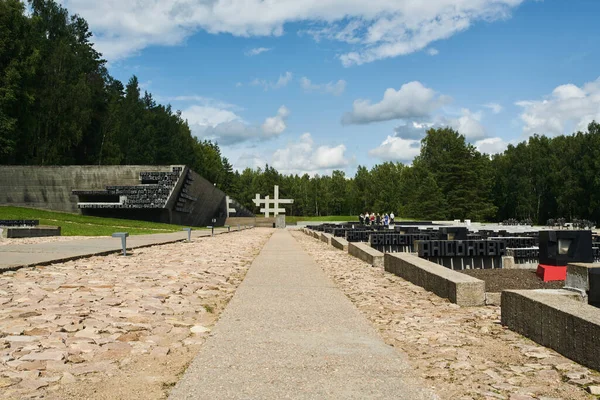 Білорусь, Мінськ, 14 липня 2019 Хатинський сільський меморіал — стокове фото