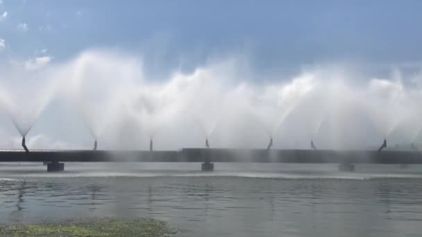 Výrobní Zařízení Stříkací Bazén Který Slouží Chlazení Procesní Vody Tepelné — Stock video