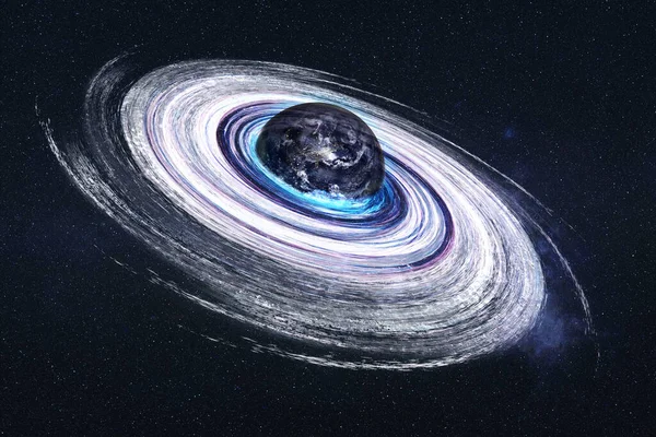 Planeta Ziemia w czarnej dziurze — Zdjęcie stockowe