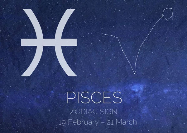 Zodiac Sign Pisces astrologic infographics. Elements of this image were furnished by NASA