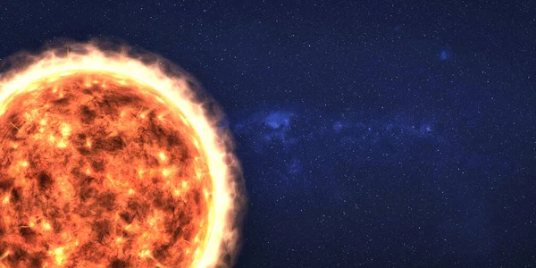 Matahari Bintang Utama Tata Surya Diisolasi Dengan Warna Putih Fiksi — Stok Foto