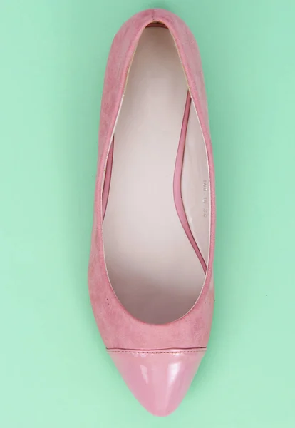 Zapatos Bailarina Rosa Sobre Fondo Coloreado — Foto de Stock