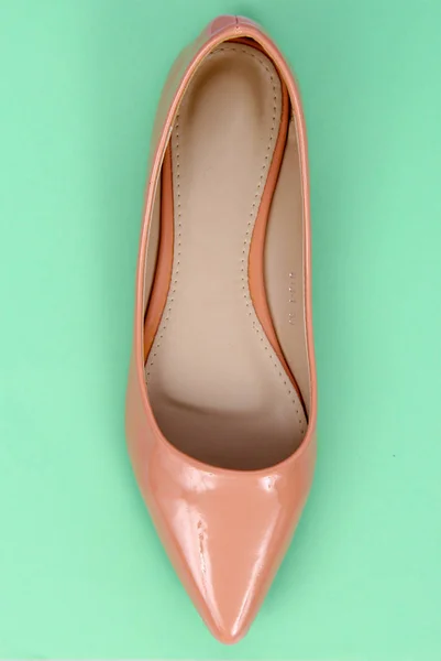 Chaussures Ballerine Rose Sur Vert — Photo