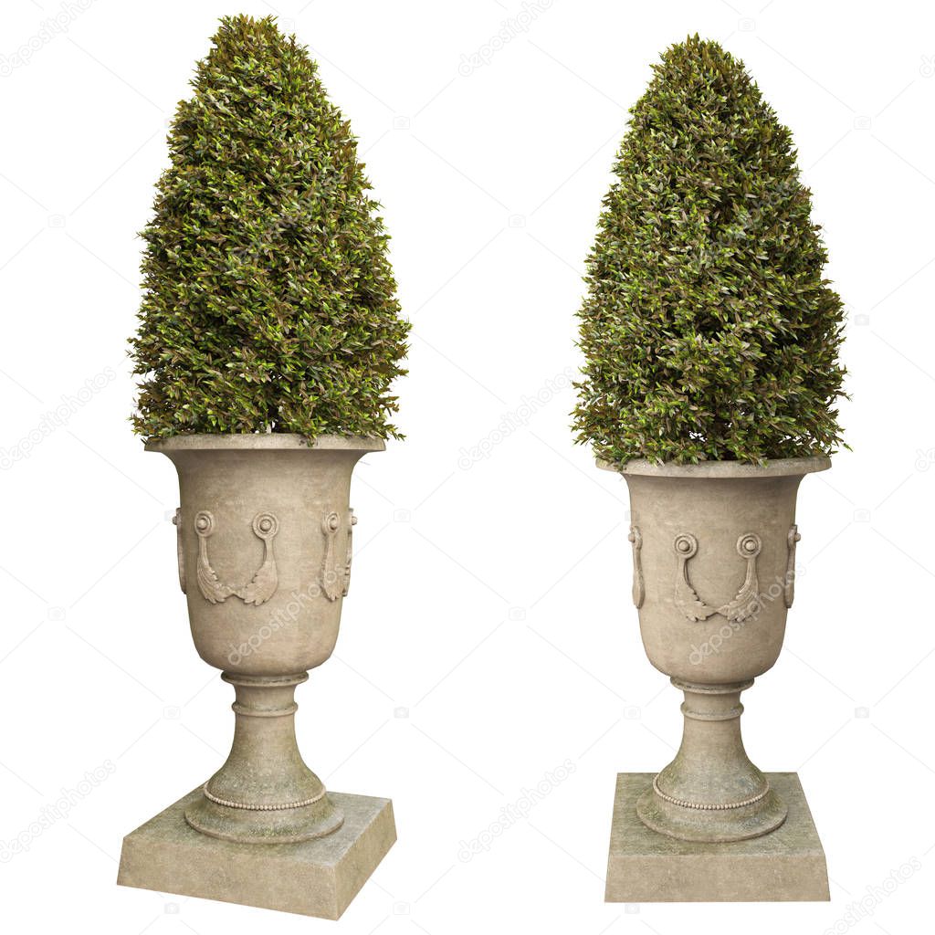 Decorative flowerpots for parks and entrance groups of houses.