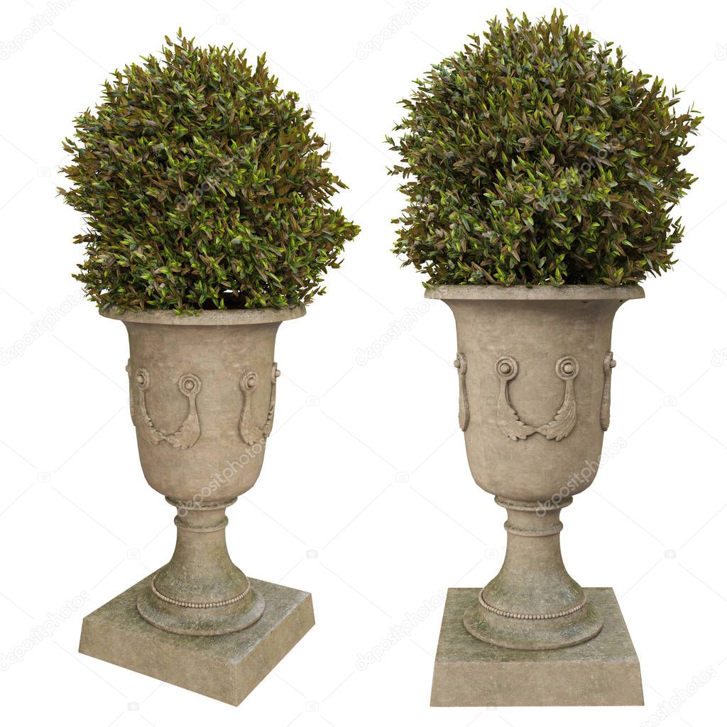 Decorative flowerpots for parks and entrance groups of houses.