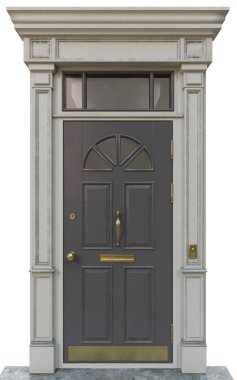 Güzel evler için çelenk ile klasik kapı