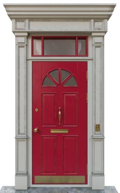 Güzel evler için çelenk ile klasik kapı