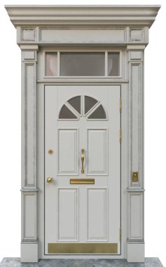 Güzel evler için çelenk ile klasik kapı