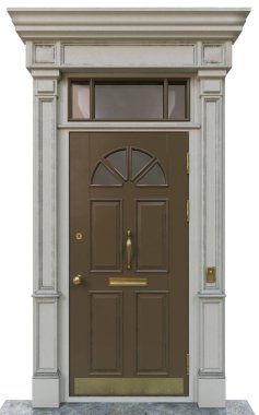 Güzel evler için çelenk ile klasik kapı