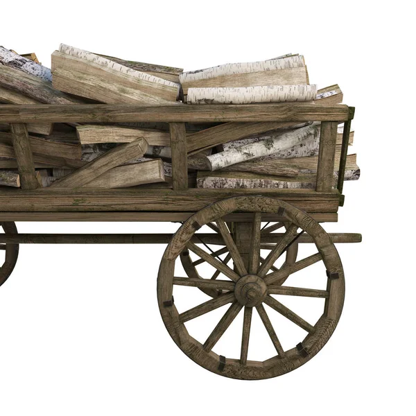 Firewood in the cart — Stock Photo, Image