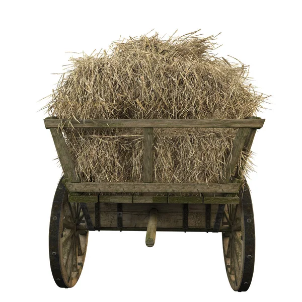 Cart with hay and straw — Stock Photo, Image