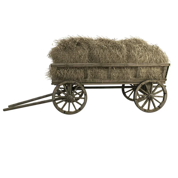 Cart with hay and straw — Stock Photo, Image