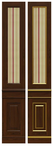 Klassisk trä panel och fernissa och patina Gold, 3D-rendering. — Stockfoto