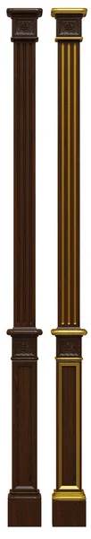 Panel de madera clásico y chapa y pátina de oro, 3d renderizado . — Foto de Stock