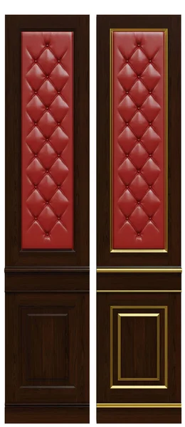 Klasický dřevěný panel a dýhy a patinová zlatá, 3D vykreslování. — Stock fotografie