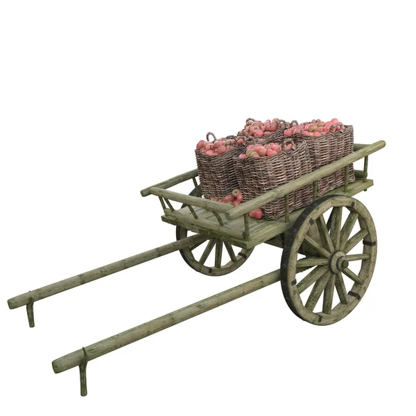 Reife Tomaten in einem Holzwagen — Stockfoto