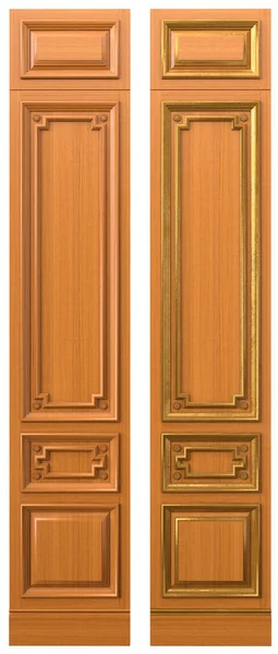Klasický Dřevěný Panel Dřeva Dýhou Prvky Zlata Patiny Pro Klasické — Stock fotografie