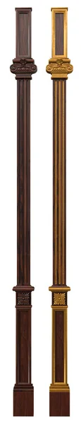 Klasický Dřevěný Pilastr Dýhou Prvky Zlata Patiny Pro Klasické Interiéry — Stock fotografie